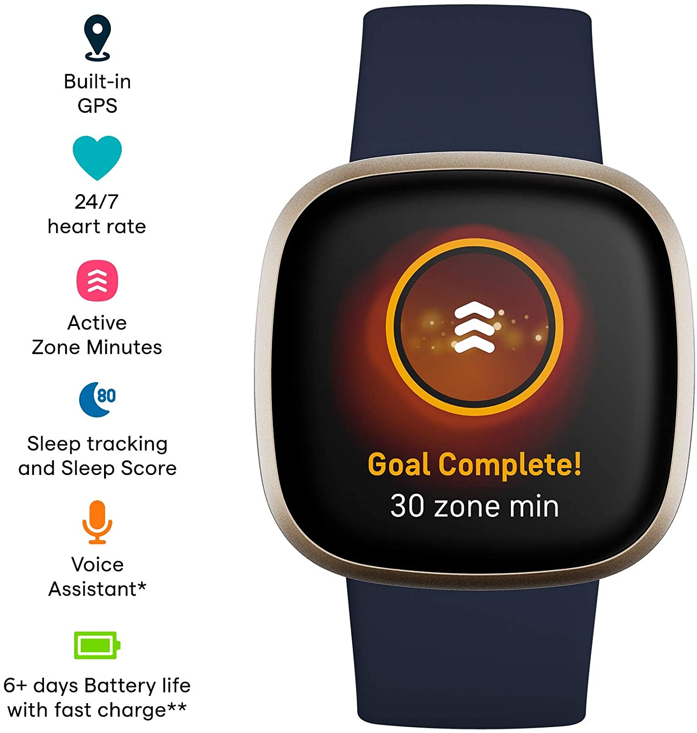 Fitbit Versa 3 (Midnight/Soft Gold)