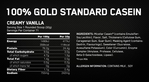 Gold Standard 100% Casein - 924 g
