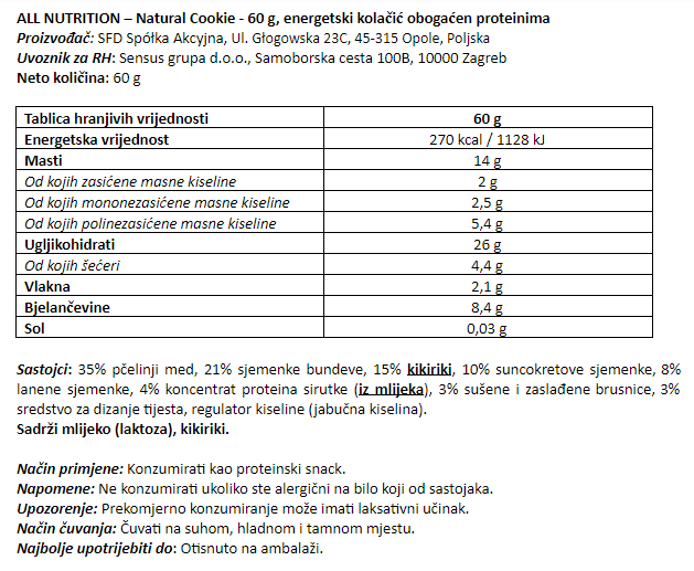 Natural Cookie - 60 g