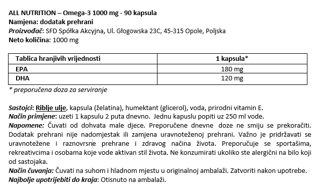 Omega-3 1000 mg - 90 kapsula