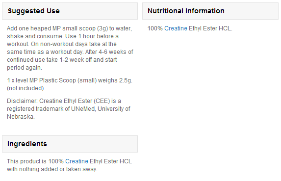 Creatine Ethyl Ester HCL - 500 g