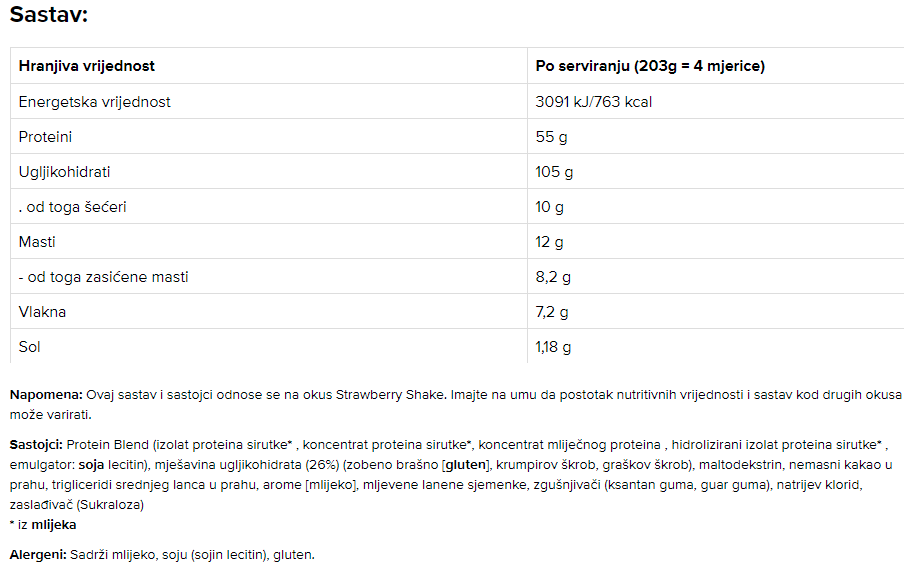 Gold Standard Gainer - 3,25 kg