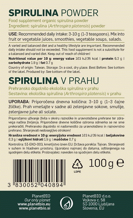 Bio Spirulina u prahu - 100 g