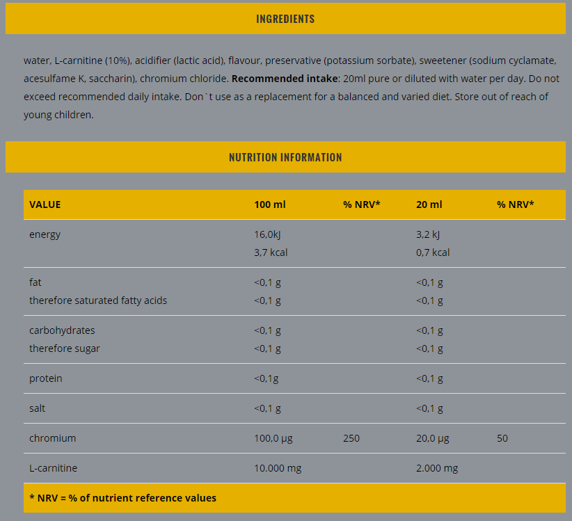 L-Carnitine 100.000 Chromium Liquid - 1000 ml