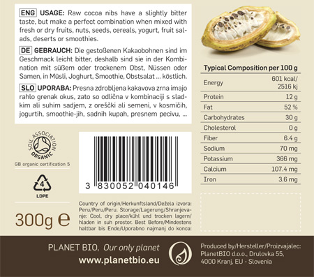 Bio Drobljena kakao zrna - 300 g