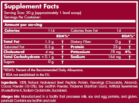 100% Hydrolyzed Beef Isolate Peptides - 900 g